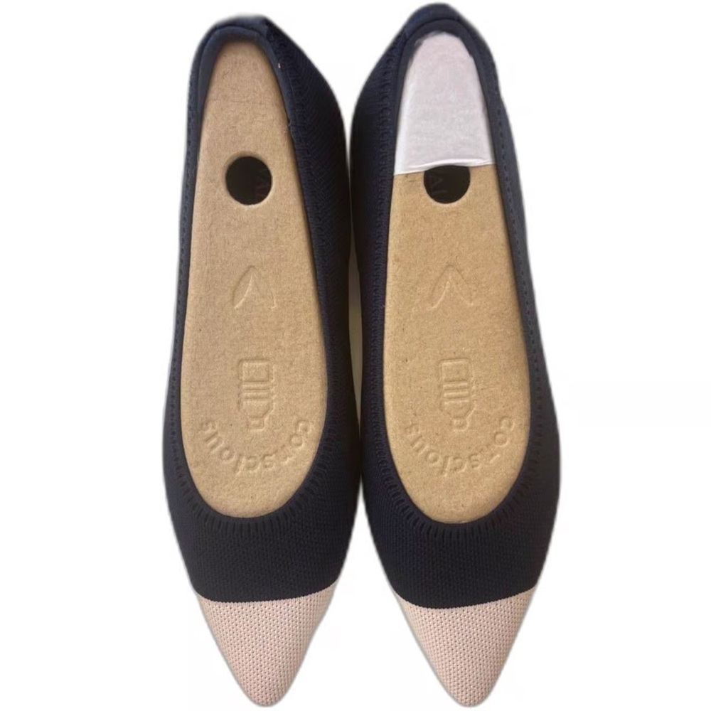 Elegant Black and Cream Women's Flats